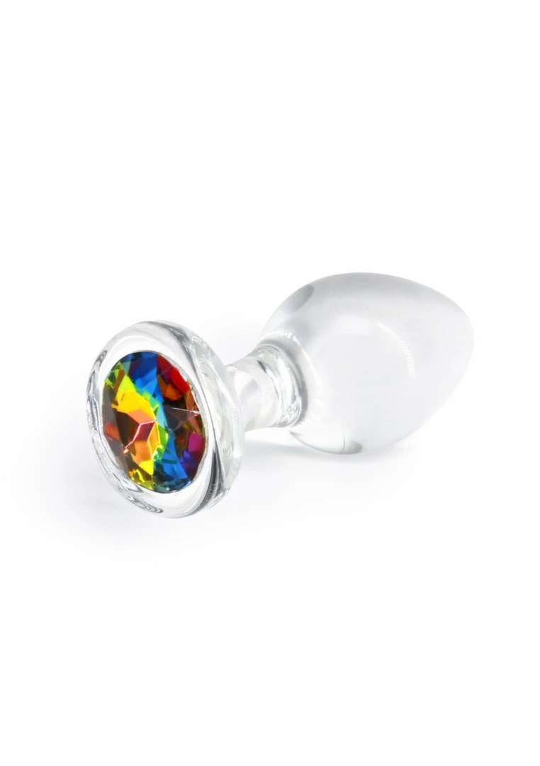 Crystal Desires Rainbow Gem Medium szklany korek z kolorowym kryształem, średni rozmiar