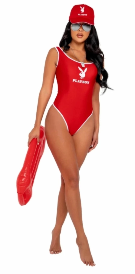 Playboy Lingerie Beach Patrol – Komplet Kostium z Czapką i Gwizdkiem, Logo Bunny