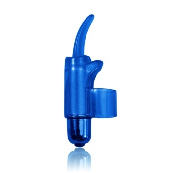 SexShop - Silny wibrator na palec Tingling Tongue PowerBullet niebieski - online