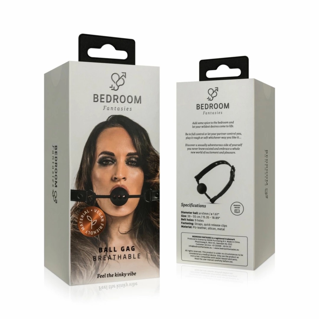 Shots Breathing Ball Gag silikonowy czarny – model anatomiczny z 9 otworami i regulowanym paskiem