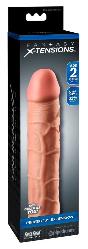 Fantasy X-Tensions model powiększający +5,1 cm cielisty anatomiczny TPE z teksturą
