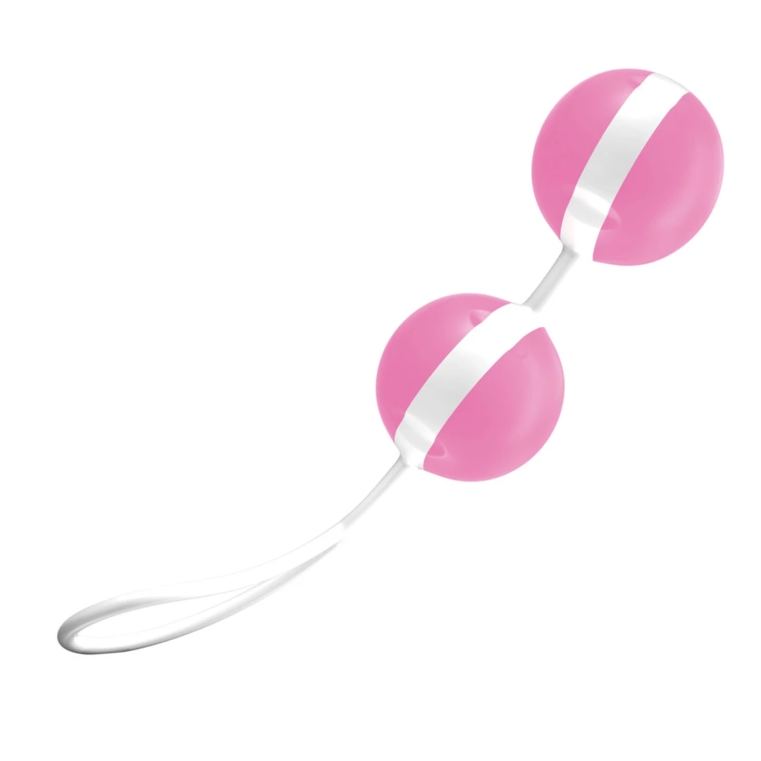Joydivision Joyballs Trend Duo rożowo-białe – podwojny system treningowy, 3,5 cm, woreczek