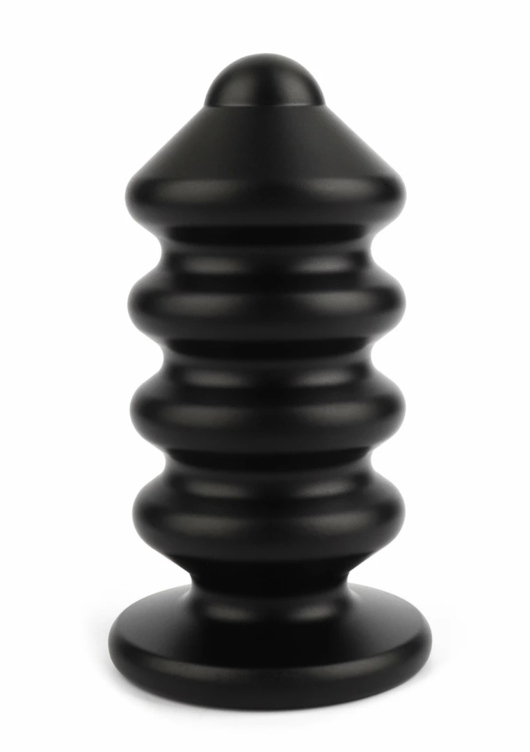 Mr. Steel Ass Blaster Medium stalowy korek anatomiczny czarny mat, żebrowana powierzchnia 13,3 cm