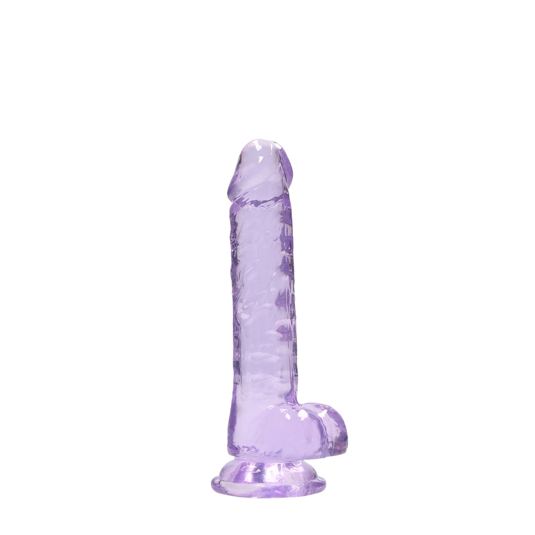 RealRock Crystal Clear 19 cm model z anatomiczną podstawą i przyssawką, transparentny