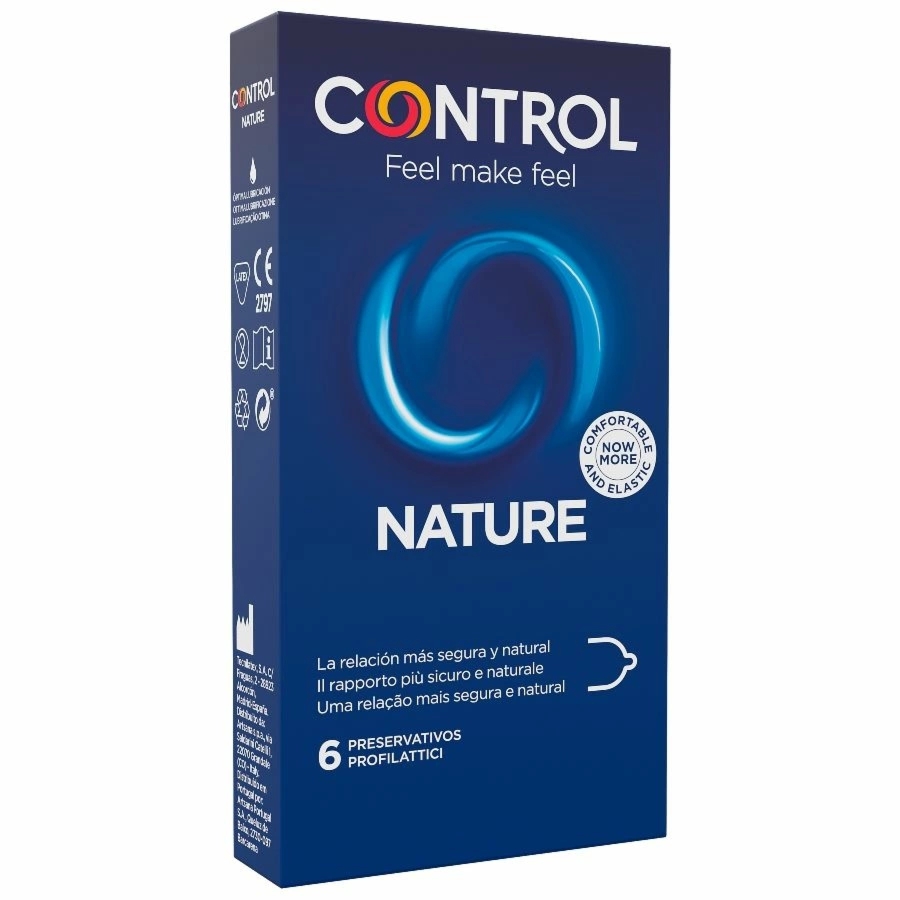 Control Adapta Nature prezerwatywy lateksowe 6 sztuk – gładkie, 54 mm, nawilżane