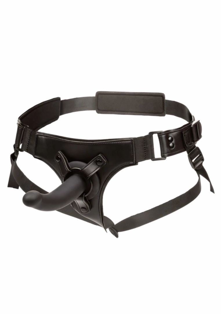 CalExotics Onyxxx Jock Strap z silikonową sondą 6 cali, regulowany pas, dwa pierścienie