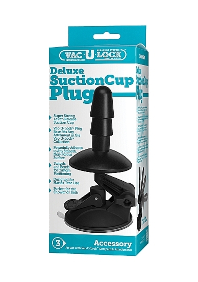 PRZYSSAWKA ANALNA Z RAMIENIEM- CZARNA 1010-14-BX - VAC U LOCK SUCTION CUP PLUG ACCESSORY