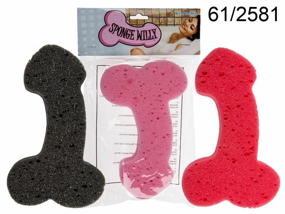 Sponge Willy Gąbka do Mycia Designerski Motyw Mix Kolorów 19x12x3cm Prezent Imprezowy