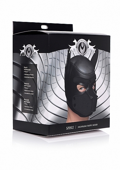 Neoprenowa maska pies - Spike Neoprene Puppy Hood - czarna AG292-BLACK