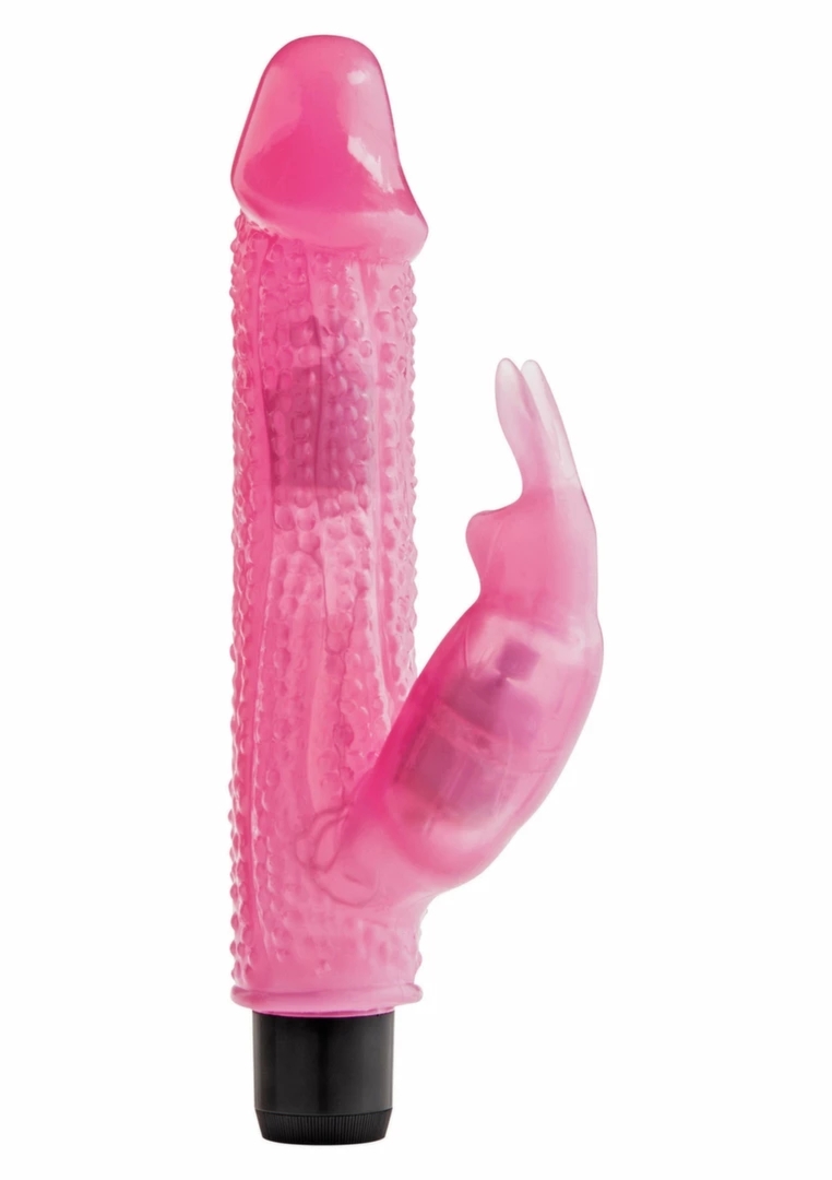 TOYJOY Crystal Dancer Rabbit – transparentny masażer intymny z funkcją rotacji i kryształkami