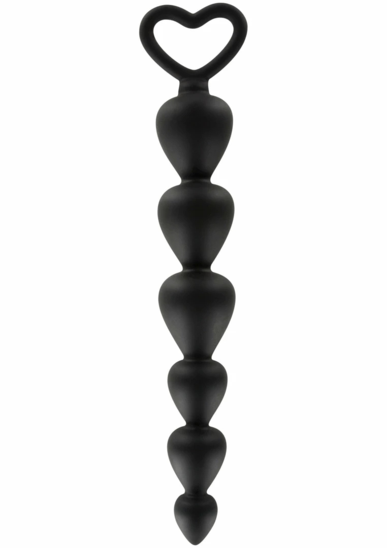 TOYJOY Bottom Beads – silikonowy łańcuszek z koralikami, elastyczny, czarny