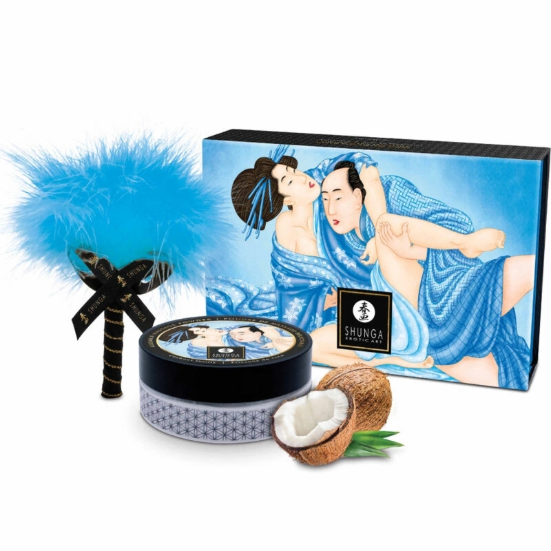 Shunga Sensualny Zestaw do Masażu w Proszku Kokos 75g – do skóry wrażliwej