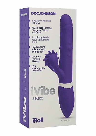 Wibrator z kręcącym językiem do łechtaczki - iRoll - Fioletowy 6027-16-BX