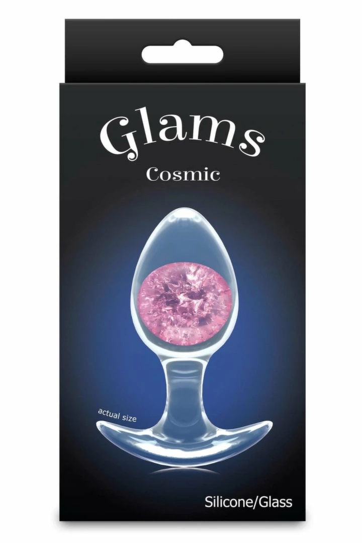 Cosmic Glams Medium Pink – silikonowy model z ozdobnym szkłem, 9,5 cm, różowy