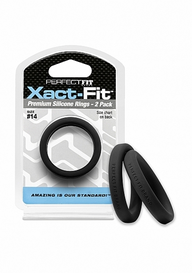 Zestaw Pierścieni na penisa Xact-Fit Cockring 2-pak w rozmiarze # 14 - czarny CR-77B - #14 Xact-Fit Cockring 2-Pack - Black