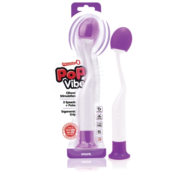 SexShop - Zabawny Wyprofilowany masażer łechtaczki - The Screaming O POP Vibe  Fioletowy - online