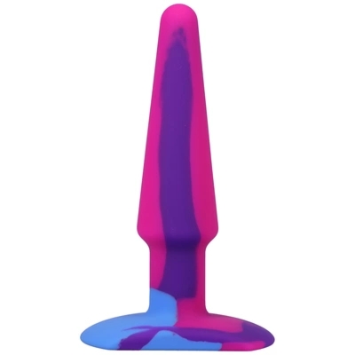 Doc Johnson A-Play Groovy silikonowy korek anatomiczny 12 cm, multikolor, szeroka podstawa