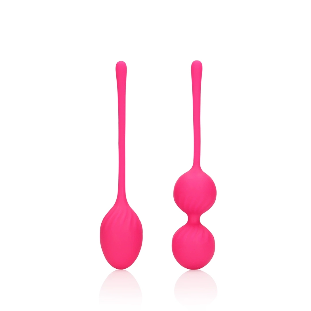Loveline Wild Strawberry – zestaw 2 kul treningowych Kegel, anatomiczny kształt, czerwony
