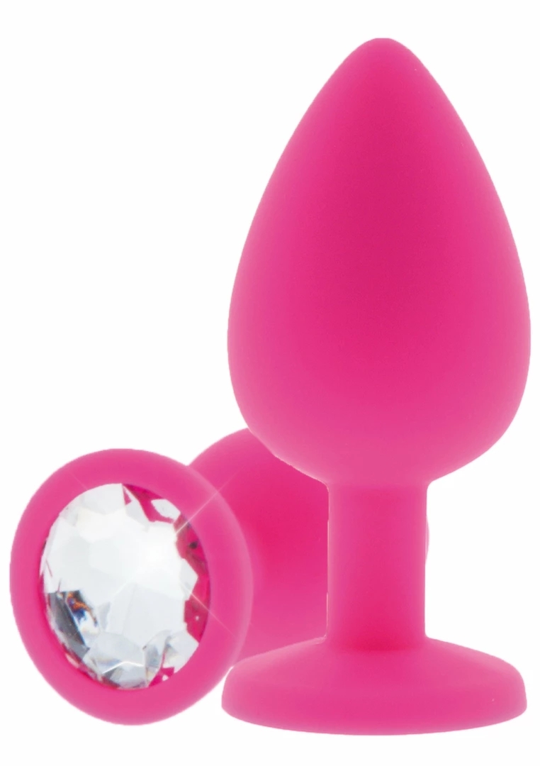 TOYJOY Diamond Booty Jewel Large silikonowy model z kryształem, czarny, rozmiar L