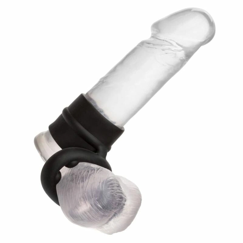 CalExotics Alpha Dual Magnum czarny – podwójny pierścień silikonowy, elastyczny