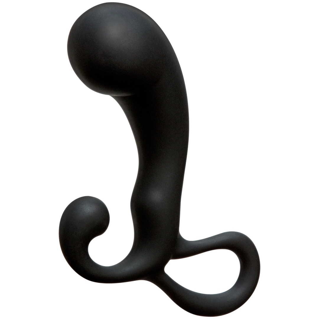 Doc Johnson OptiMALE P-Massager czarny, silikonowy masażer intymny, ergonomiczny
