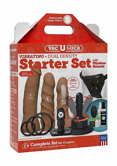 ZESTAW AKCESORIÓW DO ZABAW EROTYCZNYCH 1053-21-BX - Vibrating Dual Density Starter Set - Caramel