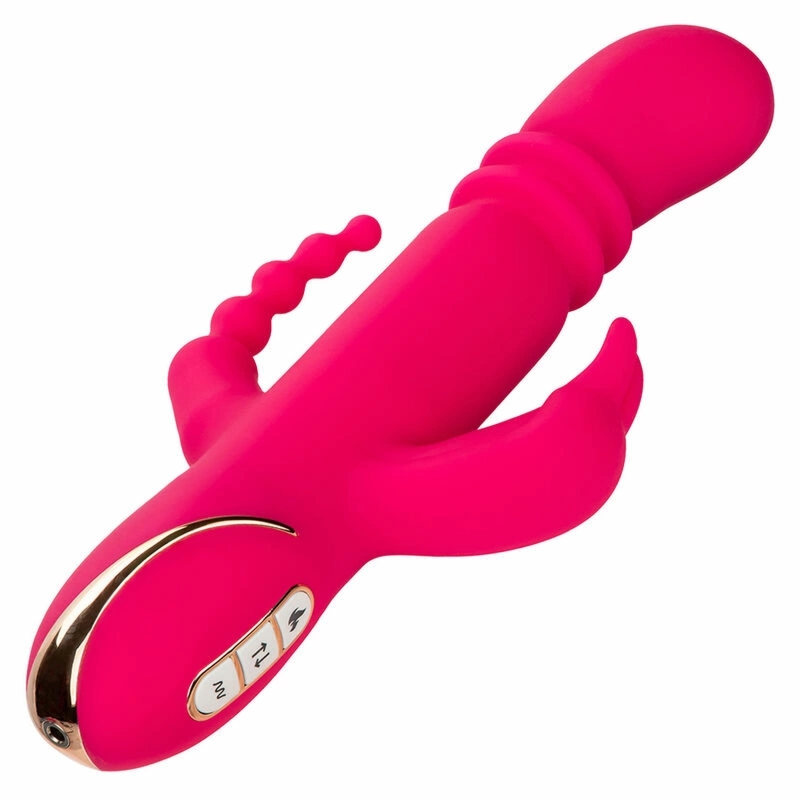 CalExotics Jack Rabbit Triple Fantasy Pink – model z systemem podgrzewania, 3 strefy, silikon