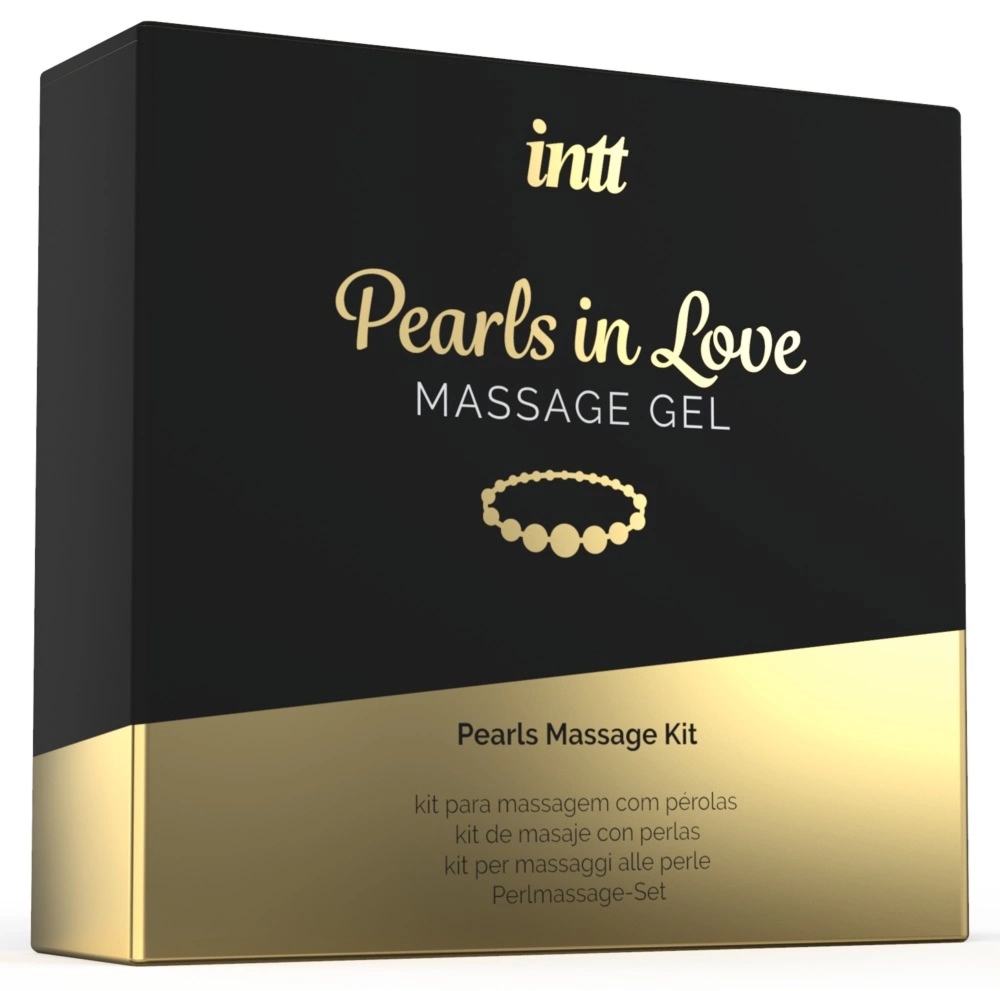 intt Pearls in Love zestaw do masażu z żelem silikonowym 15 ml i naszyjnikiem z białych pereł