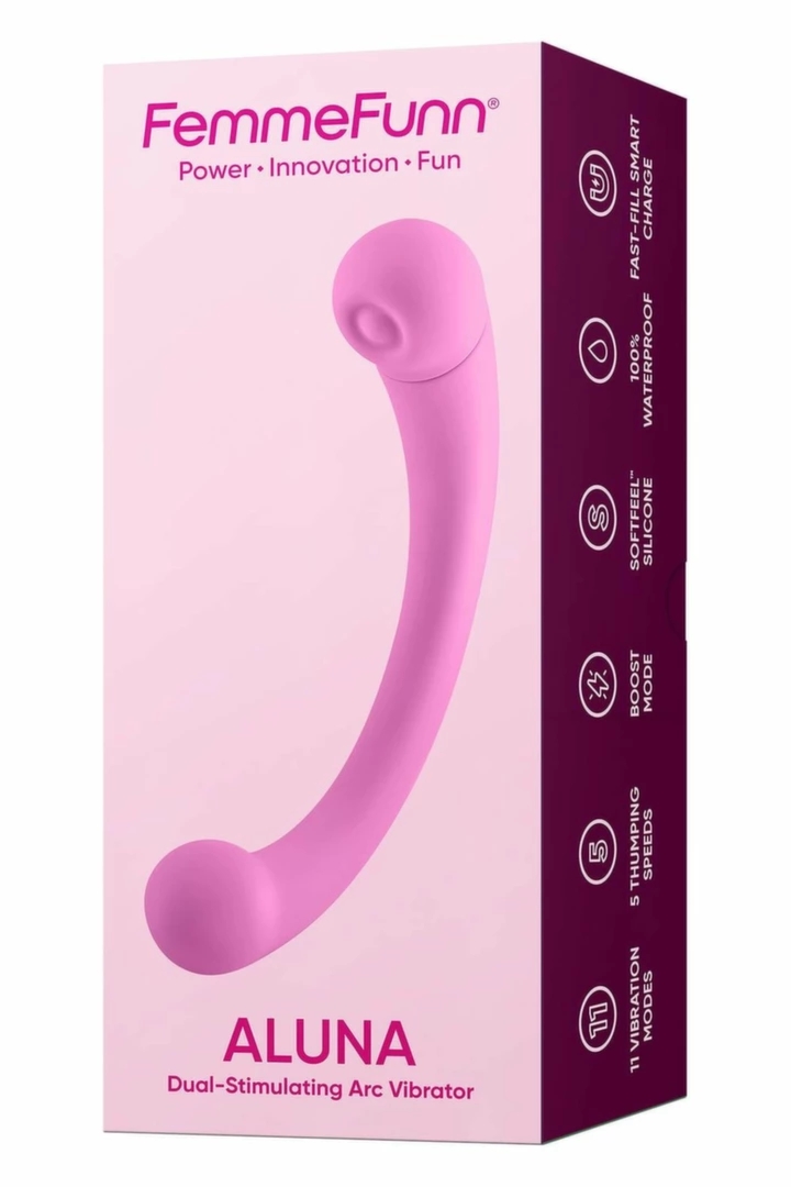 FemmeFunn Aluna Dual Stimulating Vibrator Pink – 20,2 cm, SOFTFEEL, dwustronny, szybkie ładowanie