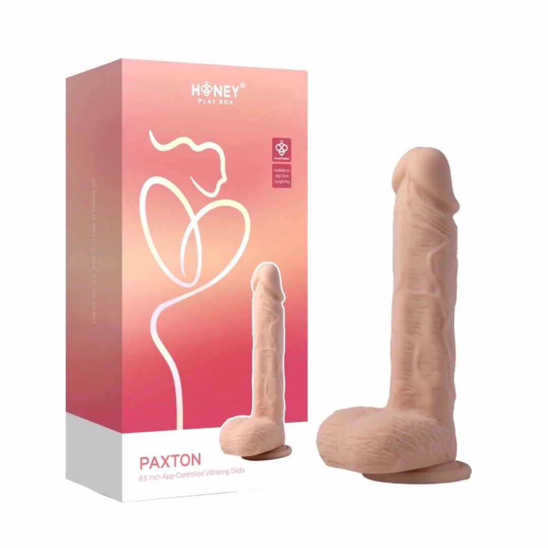 HoneyPlayBox Paxton – anatomiczny model obrotowo-wibrujący 21,9 cm, mocowanie, aplikacja