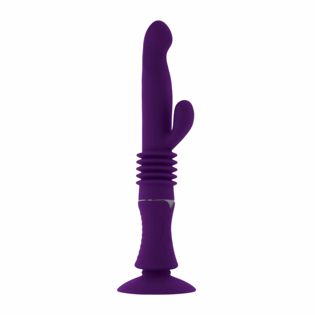 Playboy Hoppy Ending Purple – model intymny z funkcją ruchu posuwistego i wibracji, fioletowy