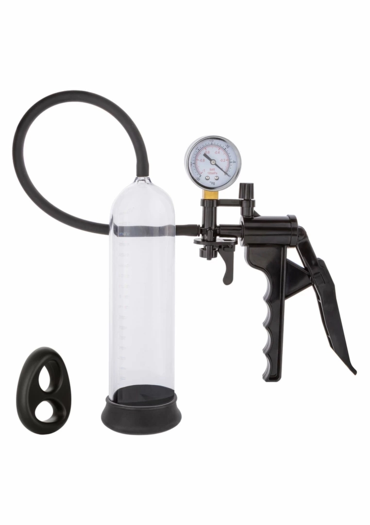 CalExotics Magnified Gauged Pump System z manometrem i silikonowym pierścieniem, zestaw