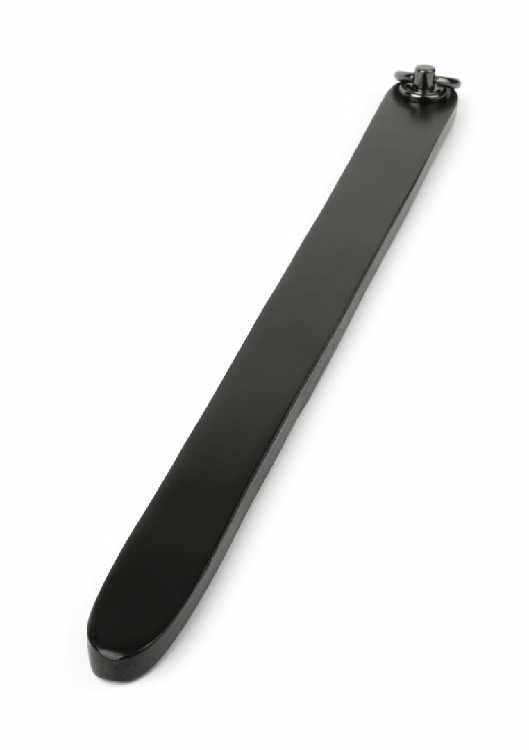 Hidden Desire Genuine Leather Ruler elegancki skórzany liniał 40 cm, czarny, naturalna skóra
