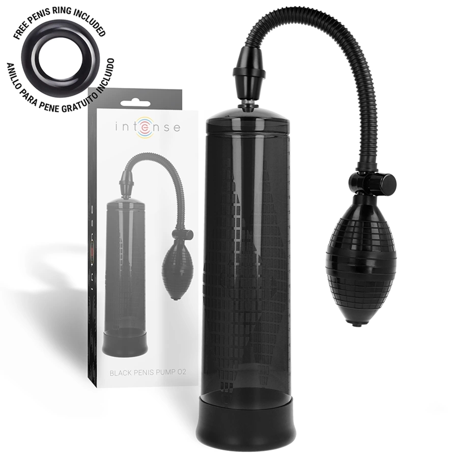 INTENSE Pump 02 czarna – system próżniowy z wskaźnikiem ciśnienia, cylinder 20 cm