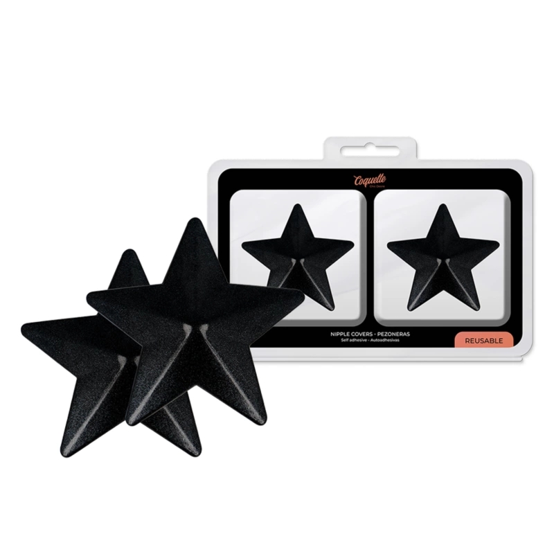 Coquette Chic Desire Osłony dekoracyjne Black Stars, metalowe, czarne gwiazdy, samoprzylepne