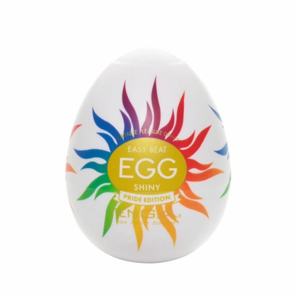 Tenga Egg Shiny Pride Edition – limitowana elastyczna nakładka intymna z promienistą teksturą, 1 szt.