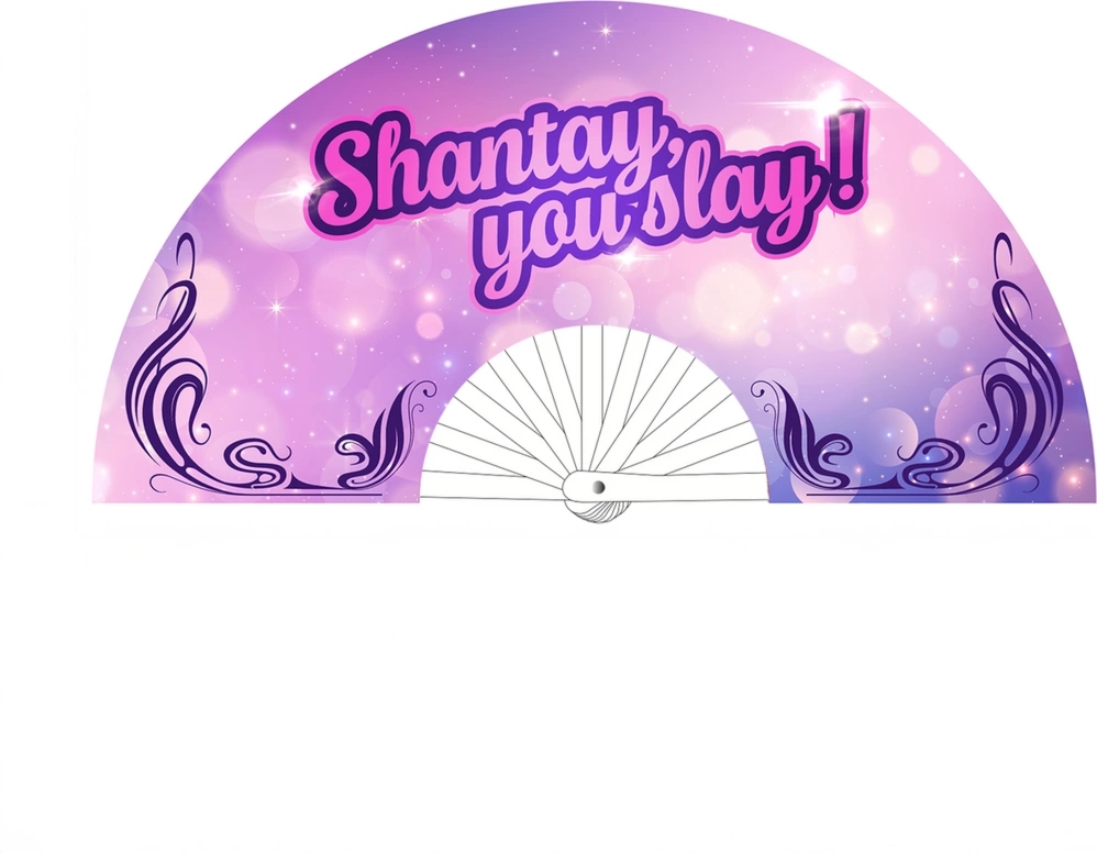 Shantay You Slay – Wachlarz Dekoracyjny 64 cm, fioletowy, lekki model