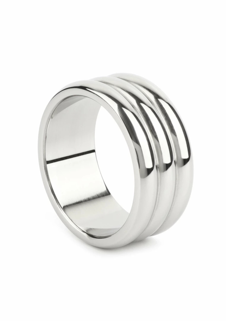 Mr. Steel Elegant Deep C-Ring 50mm stalowy pierścień anatomiczny z głębokim żłobieniem, polerowana powierzchnia