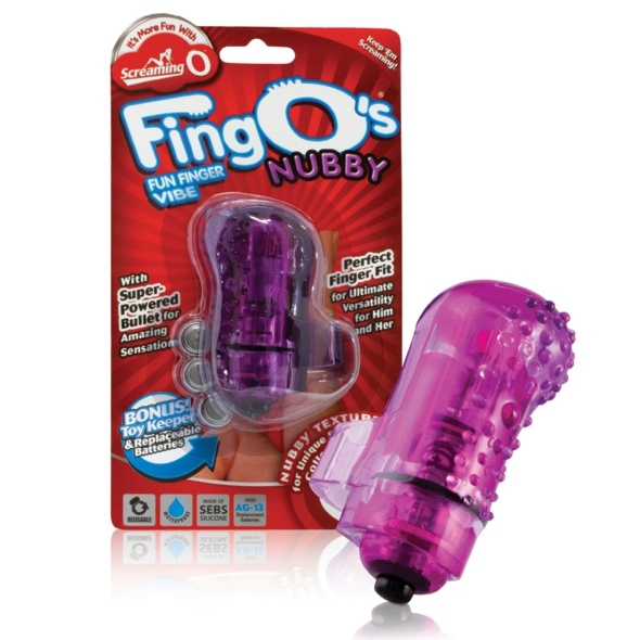 SexShop - Wibrator na palec - The Screaming O The FingO Nubby  fioletowy - online