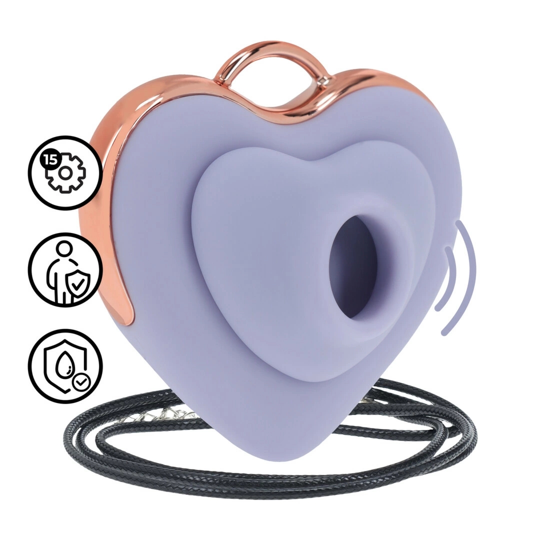 Luvie Heart-shaped AirTap® Vibrator Lavender – 15 trybów, kompaktowy, opcja biżuterii