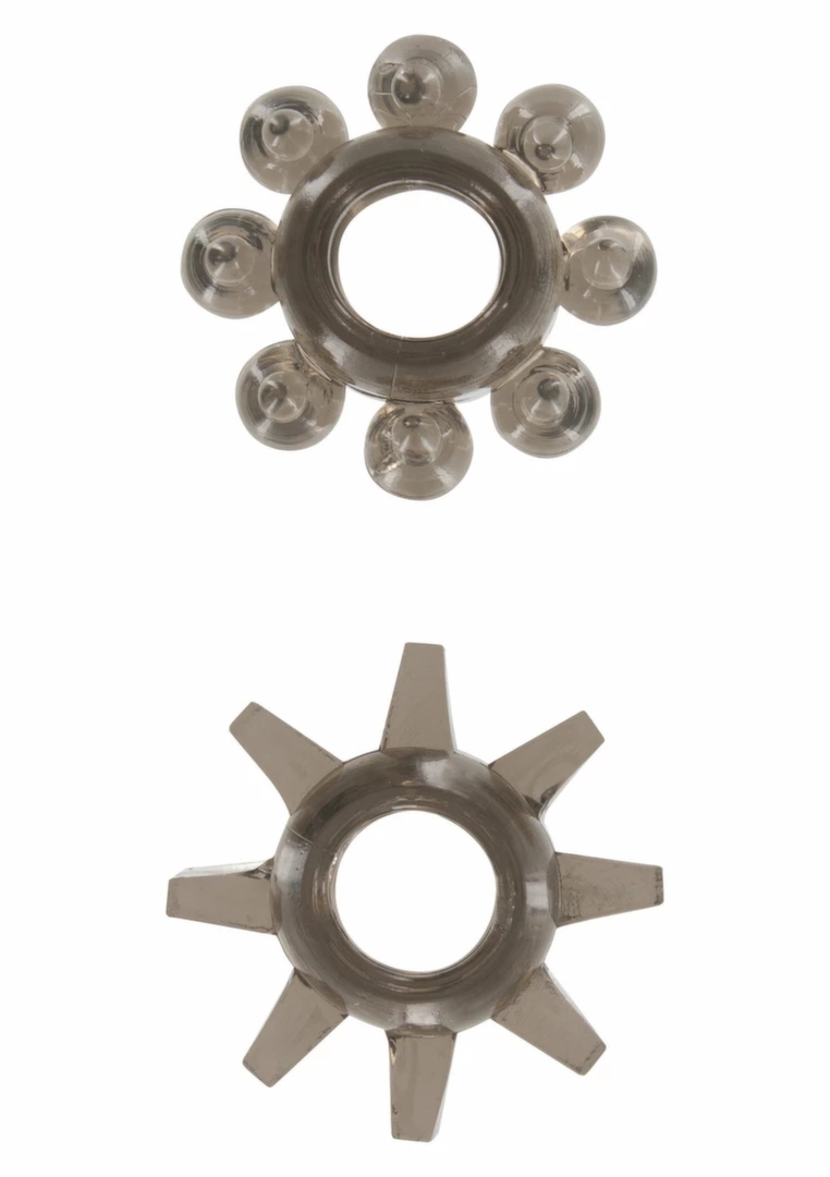 TOYJOY Power Stretchy Rings 2 elastyczne pierścienie TPE, przezroczysty, różne tekstury
