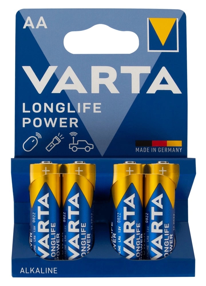 Varta AA LR6 Baterie Alkaliczne 1,5V 4 szt. – długa żywotność, do urządzeń elektronicznych
