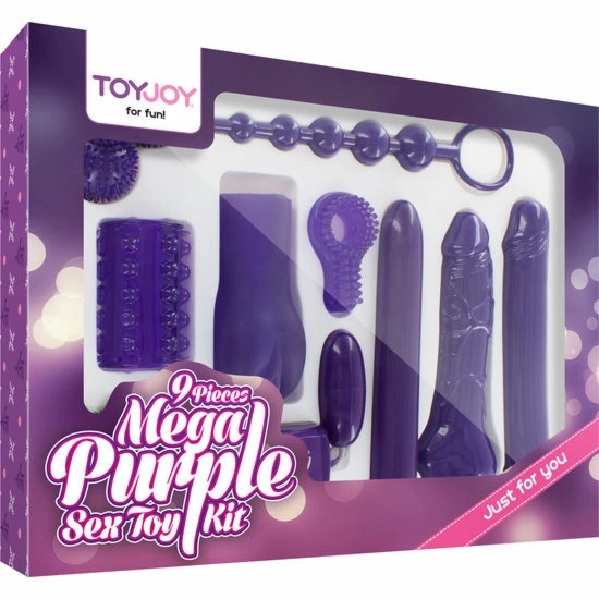 ToyJoy Mega Fioletowy Zestaw 9w1 – wielofunkcyjny komplet z akcesoriami i bateriami