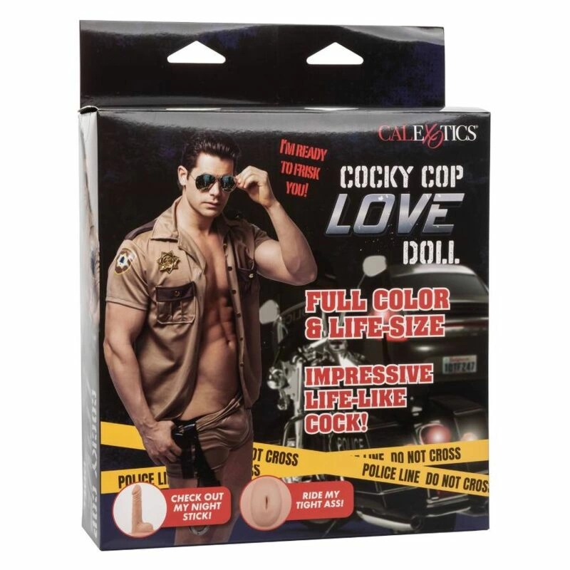 CalExotics Zaduha Model Cop – męska lalka intymna, nadmuchiwana, 2 otwory, PVC
