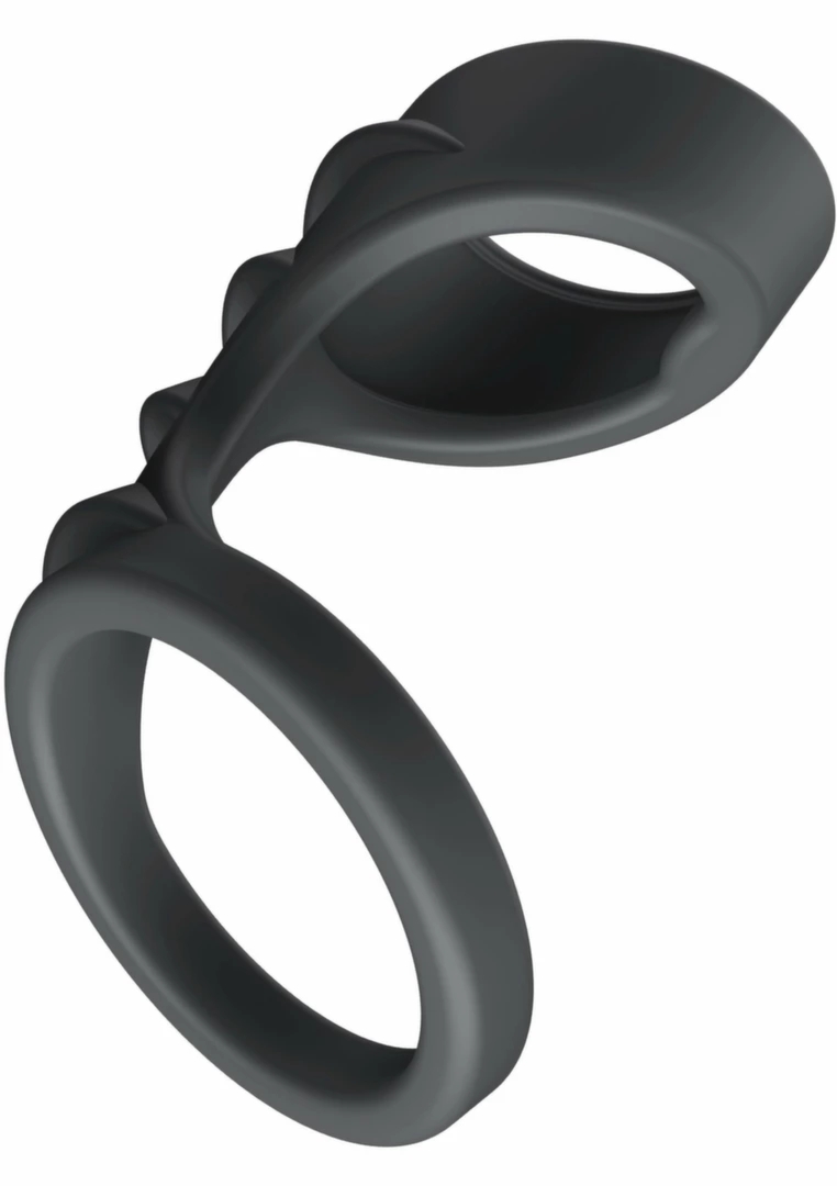 Boost Ring and Penis Sleeve silikonowy pierścień z teksturowaną nakładką, elastyczny, transparentny/szary