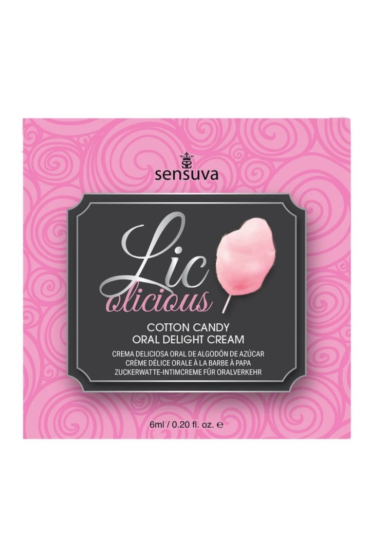 Sensuva Lic-o-Licious Cotton Candy krem smakowy do ust 6ml, aromat waty cukrowej