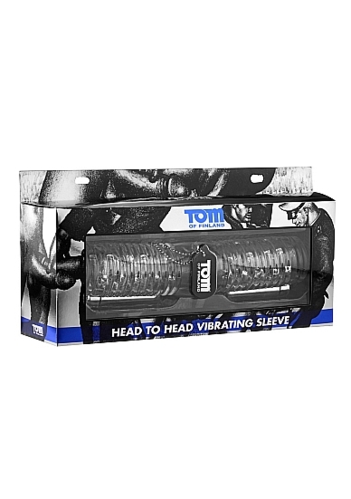 Wibrujący podwójny rękaw do masturbacji Head To Head - przezroczysty TF3910 - Head To Head Vibrating Sleeve