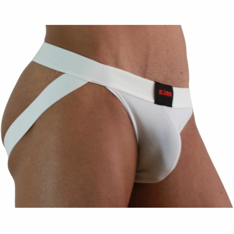 BURN Jockstrap 007 Lycra Biały S – nowoczesny, przewiewny design, anatomiczny krój