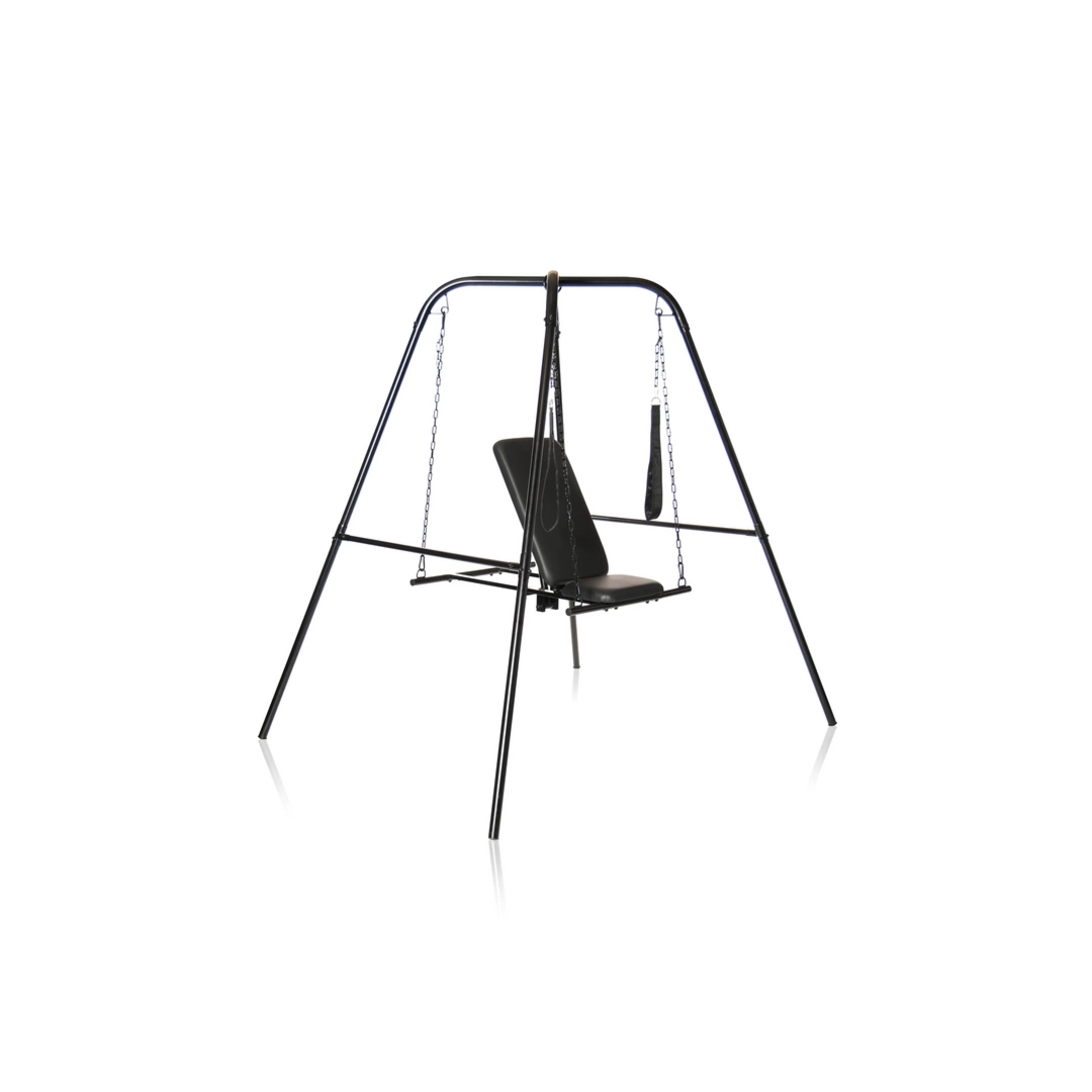 XR Brands Stojak stalowy z regulowanym systemem podwieszenia, siedzisko PU, 150 kg