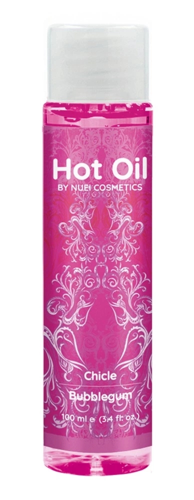 NUEI Hot Oil Olejek do Masażu Guma Balonowa 100 ml – rozgrzewający, wegański, ekstrakt z żeń-szenia